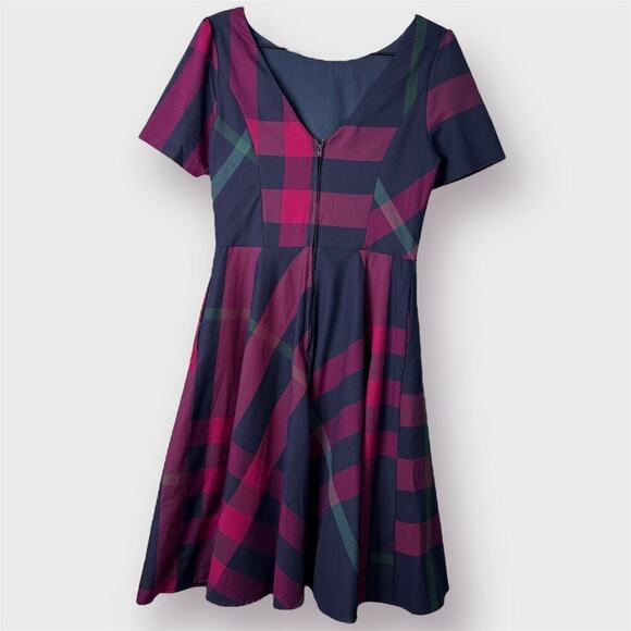 Modcloth I Rest My Grace Plaid Midi Dress Twee A-Line Short Sleeve Women's Sz 6 - Picture 12 of 12